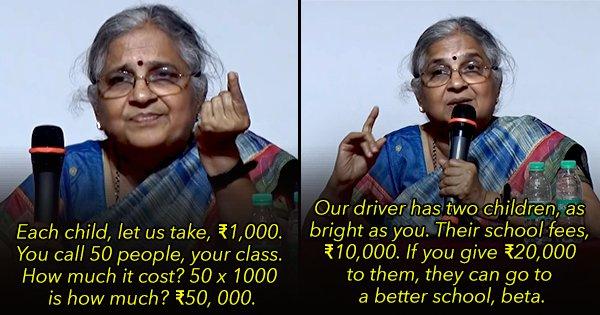 Sudha Murty’s Response When Her Son Wanted To Go To A 5-Star Hotel Is Parenting Done Right