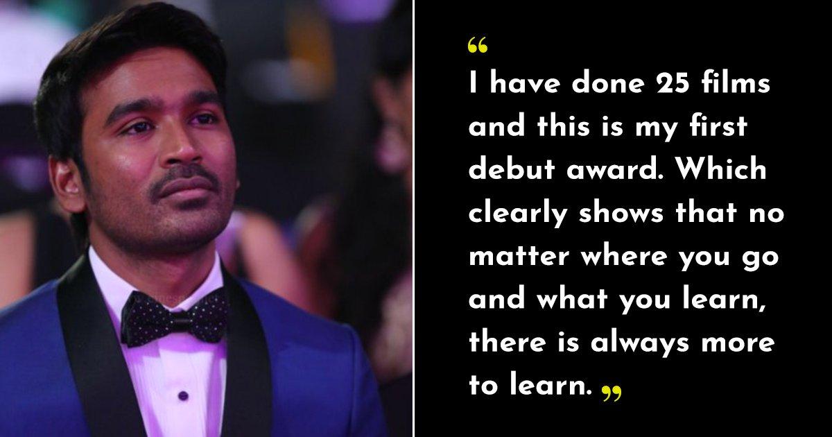 Dhanush’s Speech After Winning Filmfare Award For Raanjhanaa Is The Reason Why He’s So Loved