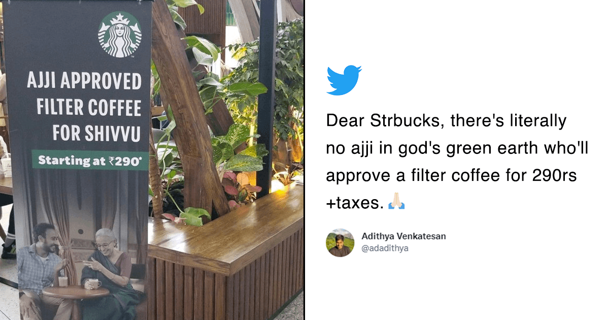 Starbucks Sells ‘Ajji Approved Filter Coffee’ For ₹290 in Bengaluru. Internet Gags