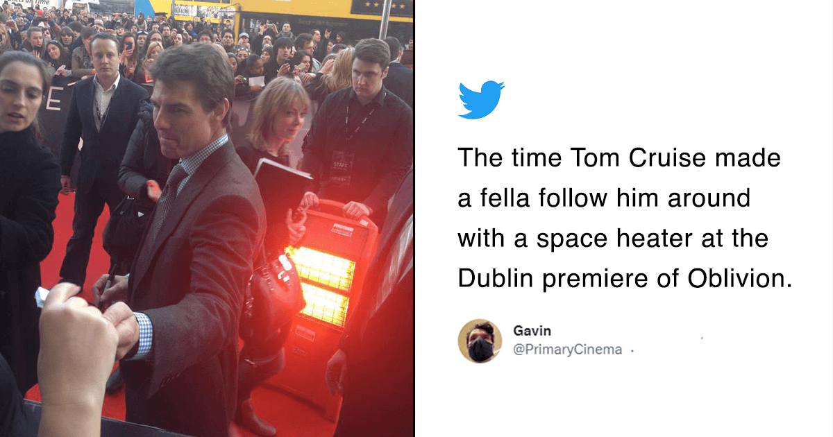 Tom Cruise Once Had A Portable Heater To Warm Up His Bum At The Red Carpet. Wait, What?