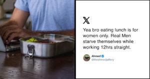 X User Believes Carrying A Lunchbox To Work Is  A Feminine Trait And Internet Is Like What?