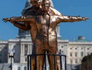 Someone Put A Trump-Epstein ‘King Of The World’ Statue In DC And It Already Has A Wiki Page